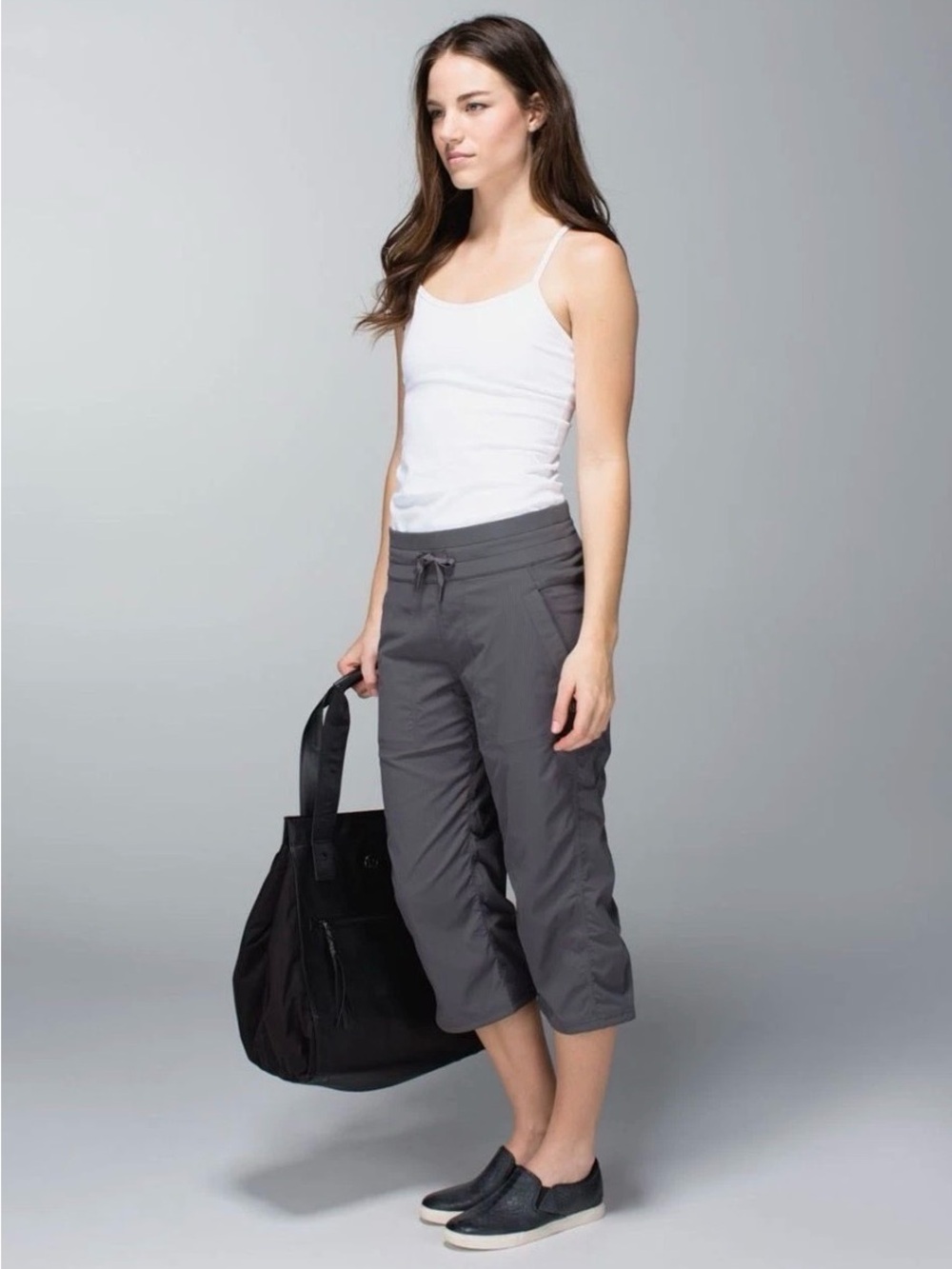 Lululemon Dance Studio Cropped Pants Gray Swift Coolmax‎ Size 6